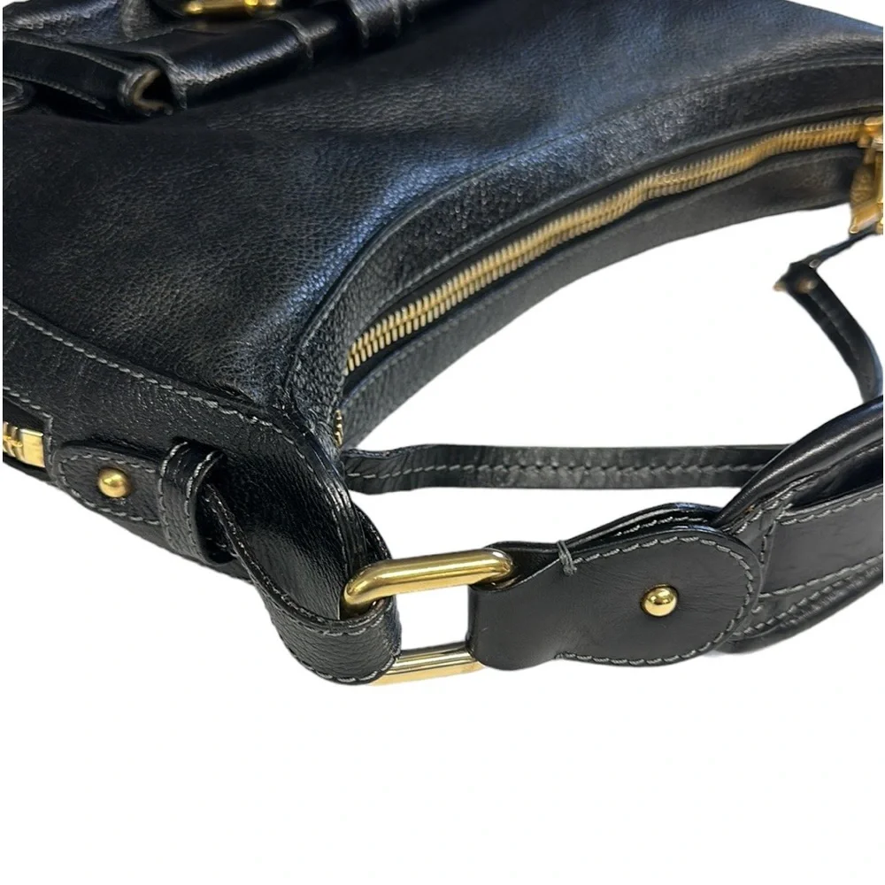 Marc Jacobs Pebble Leather Hobo Bag Purse Expandable Zipper Bottom Made in Italy